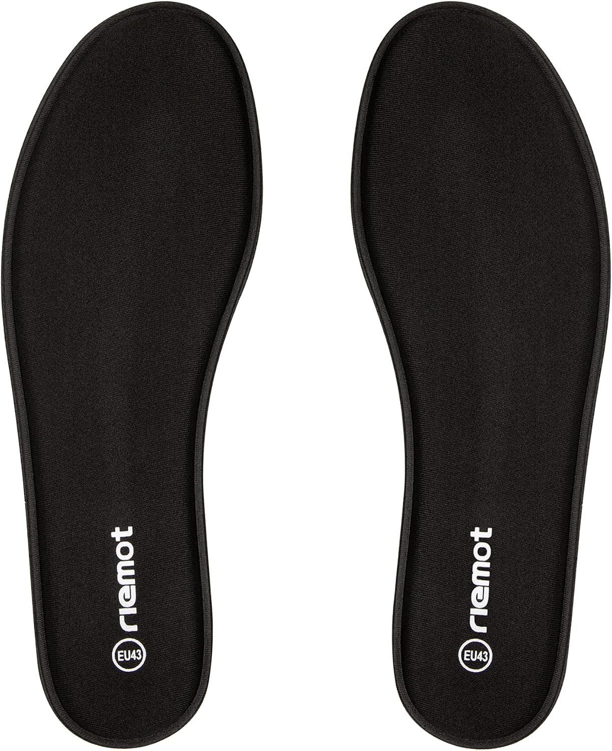 riemot Plantillas Memory Foam para Zapatos de Hombre y Mujer, Plantillas para Zapatillas Botas, Cómodas y Amortiguación para Trabajo, Deportes, Caminar, Senderismo, M-Negro EU 43