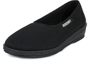 Aerosoft Ballerines élastiques pour femme - Largeur G-H - Sans pression - Pour les pieds sensibles - Pour hallux valgus - Intérieur Dermatest très bien