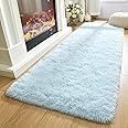 Merelax Soft Fluffy Rugs for Bedroom & Living Room, 2x6 Hallway Runner, Plush Fuzzy Bedside Area Rug, Baby Blue