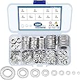 wugongshan 684 Pcs Stainless Steel Flat Washers, 9 Sizes Metal Washers Hardware Assortment Set, M2 M2.5 M3 M4 M5 M6 M8 M10 for Home Automotive Shop Factories Repair Construction Washers