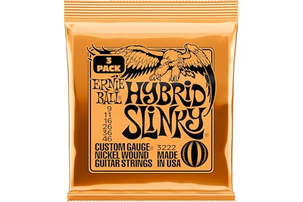 Ernie Ball Hybrid Slinky Pack 3 Jeux Cordes pour Guitare Électrique Nickel Wound - Tirant 9-46