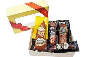 MEISTER'S Schinken Salami Set Gourmet Auslese Geschenk | Rindersalami ganze Wurst | Räucherlende | Putenschinken | Lachsschinken am Stück