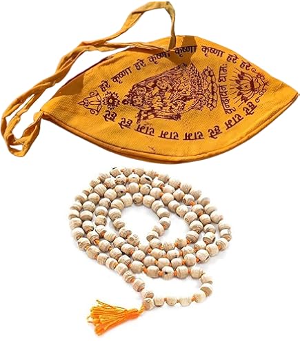 Hare Krishna Orange Bead Bag Gomukhi Bag Jaap Mala Bag Japa