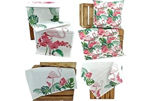 heimtexland ® Outdoor Kissen Lotus Effekt Garten Deko Tropical Summer Wasserabweisend Flamingo Kissenhülle 48x48 Typ640