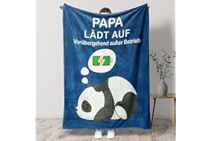 Welsky Papa Geschenk Weihnachten, Geschenke für Papa Flanell Decke, Geburtstag Dankeschön Vatertag Valentinstag Vater Blau Decken(50in*60in)