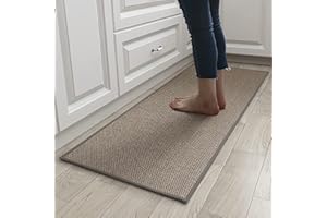 ‎TAYWES Taywes Küchenteppich Waschbar rutschfest Hanfähnlich Gewebte Küchenmatte Küchenteppich Fleckenabsorbierende Matte Rücken aus Naturkautschuk Geeignet für Küchen und Esszimmer 44x120 cm.