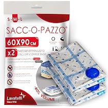 KARAT Borsa sottovuoto per indumenti e coperte, borsa sottovuoto con valvola impermeabile, riutilizzabile e antipolvere, risparmio di spazio, trasparente (Tom) (76 x 100 cm