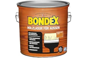 Bondex Holzlasur für Außen Oregon Pine 2,5 L für 32 m² | Hoher Wetter- und UV-Schutz | Natürliches Abwittern - kein Abplatzen | seidenmatt | Holzschutzlasur | Holzlasur