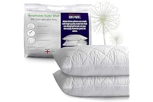 Adam Home Pillows 2 Pack Hotel Quality with Quilted Cover Hypoallergenic & Dust Mite Resistant Filling – Ideal for Stomach, Back and Side Sleepers Down Alternative Hotel Pillows