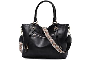 Chase Chic Torebka damska, wegańska skóra hobo torba górna rączka Satchel ramię torba na ramię torba na ramię z paskiem gitarowym