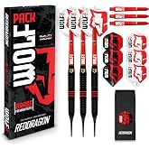 RED DRAGON Wolf Pack Series - Dardos de lat&oacute;n (18 g, 20 g, 22 g, con plumas y ca&ntilde;as)