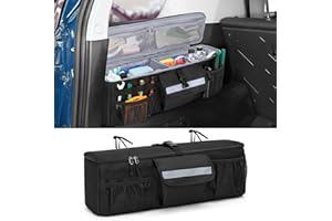 GRAOSO Organiseur de coffre de voiture compatible avec Toyota FJ Cruiser 2007-2021, sac de rangement arrière avec 3 bandes Velcro de 3,8 cm de large, 2 boucles de suspension réglables, plusieurs