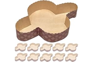 FAH FAMILY AT HOME 10 x Mini Colomba Moulds - 10 Moulds for Mini Colomba Made from the Purest Cellulose, Microwavable, Ideal for Use in the Oven, Disposable, High Density Heat Resistant up to 200°C