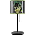 Jurassic World Stick Table Kids Lamp, with Pull Chain, Themed Printed Decorative Shade,Metal