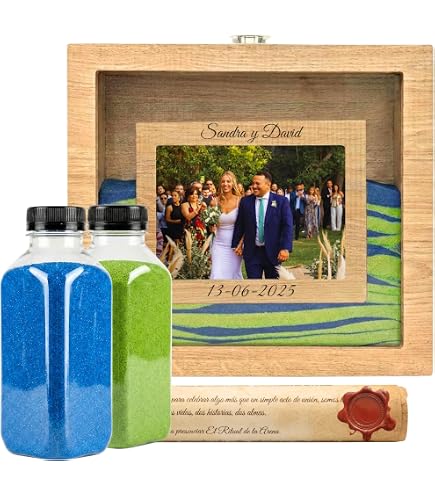 Decanter Per Cerimonia Della Sabbia Con Sughero – Set Per Matrimonio, Unione Simbolica Con Sabbia Colorata - 4