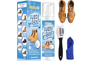 MALLBAOLA Pulisci scarpe, 200ml pulizia scarpe scamosciate, Detergente per Allenatori con Spazzola, kit pulizia scarpe, Detergente per Sneakers per Scarpe Bianche Stivali in Maglia Allenatori Pelle Nabuk