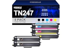 KEENKLE TN247 TN-243CMYK Lot de 5 Toners Compatibles pour Brother TN243CMYK TN243 TN 243 247 pour Brother MFC-L3750CDW DCP-L3550CDW MFC-L3770CDW HL-L3210CW HL-L3270CDW HL-L3230CDW MFC-L3710CW