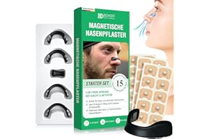 BO | BOHOFF QUALITY PRODUCTS Magnetische Nasenpflaster Schnarchen (Starter Kit 15 Tage) – Anti-Schnarch Nose Strips, Schnarchstopper & Schnarchschiene für besseres Atmen, Nasal Strips & Nasenstrips Magnet