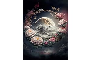 Lunyloer 5D DIY Diamond Painting Set, DIY Diamant Malerei Crystal, Strass Kreuzstich Kunst Craft Erwachsene Natur Landschaft Mondlicht für Home Room Dekor 30x40cm