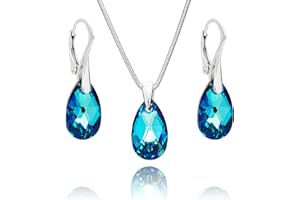 LILLY MARIE Conjunto De Joyas De Plata 925 Con Diseño De Gota Azul Para Mujer