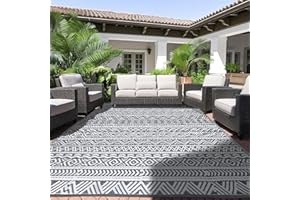 Alishomtll Tappeto per esterni, resistente alle intemperie, 120 x 180 cm, in polipropilene, impermeabile, per terrazze, giardino, balcone, reversibile, resistente ai raggi UV, tappeto esterno per