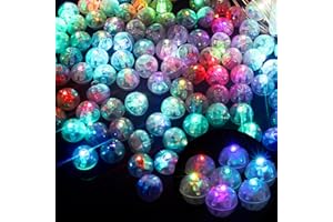 PUOSIKE 150Pcs Luci LED per Palloncini, Mini LED Rotonde Palloncini, Luci LED Lampeggianti per Feste, Decorazione per Lanterne, Compleanno, Matrimonio, Halloween, Natale (Colorato)