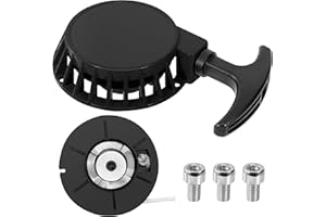 Tunejoy Tirez Démarreur Moto Tire Démarrage Lanceur Moteur Pull Starter 47cc 49cc Pour VTT Quad Dirt Scooter Bike Pocket Bike Engrenage 2 Temps Boucle Noir