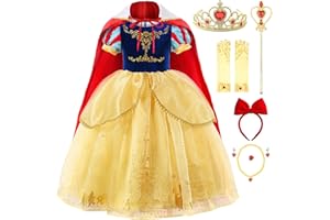 JerrisApparel Déguisement Princesse Blanche-Neige Filles Robe Carnaval Cosplay