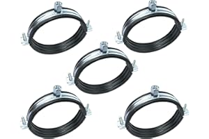 AERZETIX - Juego de 5 - Abrazadera isofónica - soporte de fijación con junta - para tubo Ø4'' 108-114mm - DIN EN 10111 - en acero galvanizado - para atornillar М8 - C49893