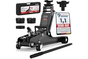 ‎AUTORIA AUTORIA Wagenheber 2,5T – Flacher hydraulischer Rangierwagenheber mit Koffer, 3X Gummiauflage & Adapter – für PKW & tiefergelegte Fahrzeuge – bis 2.500 kg Tragkraft