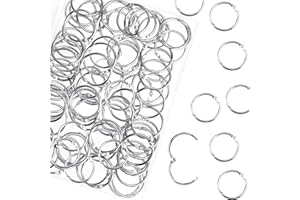 HAUTOCO 100Pcs Binder Rings, 19mm/0.75 Inch Loose Leaf Binder Rings, Small Metal Rings, Book Rings, Binding Rings for Flash Cards, Index Cards, Papers, Keychains, School, Office, Home
