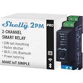 Shelly Pro 2PM- Smart Relay with 2 Channels Wireless, LAN and Bluetooth with Consumption Measurement, Home Automation, Compat
