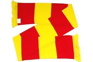 ARENA SCARVES Red and Yellow Retro Bar Scarf