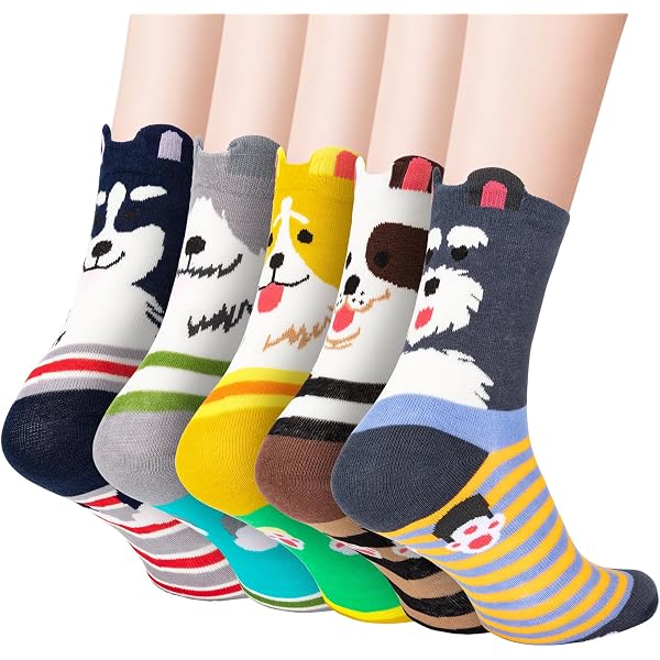 Calzini CUQOO Con Facce Di Gatto – 4 Paia, Cotone, Multicolore, Taglia 36-41 (4-7 UK)
