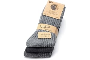 Fuchs Camper NEU 85% Alpaka Wolle 3 Paar Alpaka Socken Wollsocken Herren Damen Wintersocken