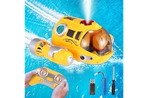 RIKMODY RC Boat, 2.4GHz Rechargeable Remote Control Boats with Spray/Light Function, 360° Rotating Double Propellers Remote Control Boats Motorboat Swimming Pool Toys Boat for Pools Outdoor Boys Girls Gifts