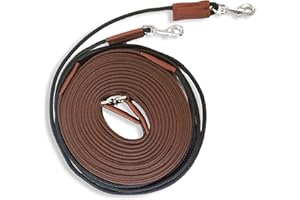 Pferdelinis Double Lunge Horse Lunging Line for Gymnastication, 16 m Brown