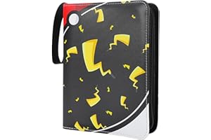 YIEDLSKSY Trading Card Albums 4 Pocket,Trading Card Binder Waterproof, Premium Cards Holder Album with Removable Sleeves, Trading Card Albums for Boys Girls (Yellow)