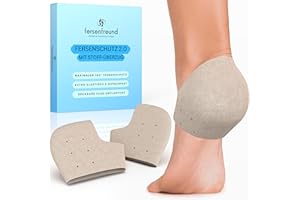 FERSENFREUND© Fersenschutz Silikon - NEU MIT STOFFÜBERZUG - Soft Gel Fersenpolster Hackenpolster für Schuhe Fersenschoner Hackenschutz Socke Heel Protector bei Plantarfasziitis rissige Fersen (Frauen)