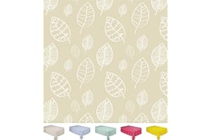 HOME DIRECT Mantel de Hule, Rectangular 140 x 180cm, Hojas, Beige