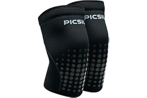 PICSIL 7/10 mm genouillères rigides en néoprène, 2 genouillères pour crosstraining, powerlifting et haltérophilie, soutien supplémentaire, unisexe (Moonless 7mm, L)