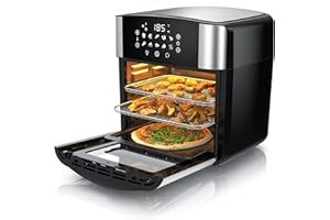 ‎ARENDO Arendo - Heißluftfritteuse XXL - extra Groß 16 Liter - Backofen Umluft - Grill - Dörrautomat - Air Fryer - mit Touchscreen - Easy&Clean - Fritteuse ohne Öl - Pizza Hähnchen Pommes - BPA frei