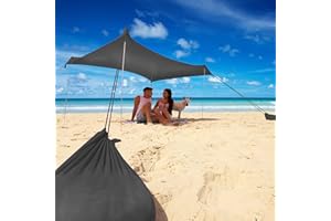 Otentik Nano Plus Sunshade for Beach or Outdoors - Sun Canopy - Beach Shelter - Sail Canopy - Sun Awning With 4 Poles (Royal Blue)… (Dark Grey)