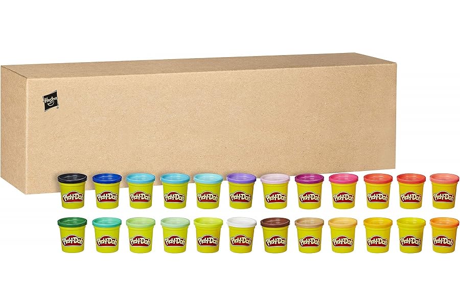 Play-Doh Pack 24 Botes (Hasbro 20383F03), Exclusivo en Amazon, Plastilina de Colores Variados para Hacer Manualidades para Ni