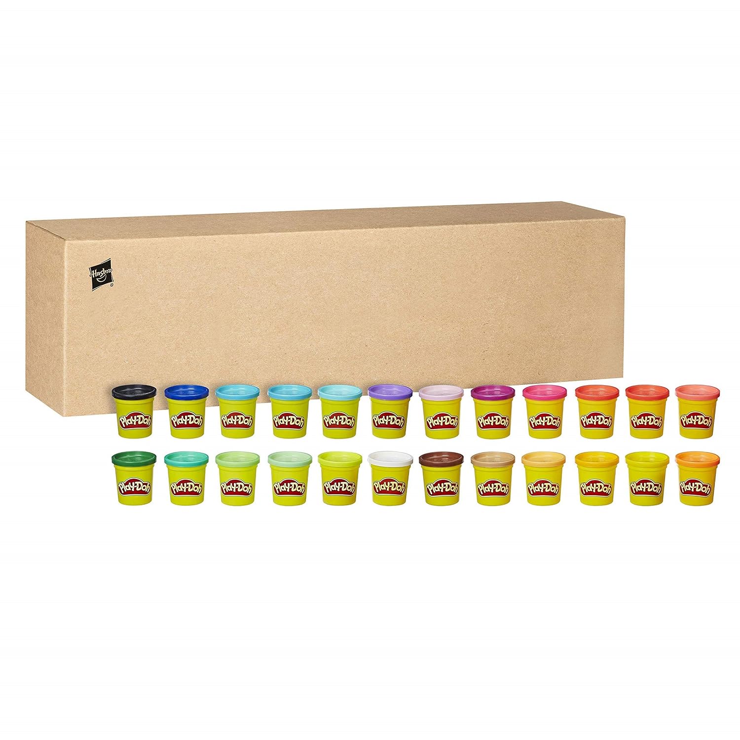 Play-Doh Pack 24 Botes (Hasbro 20383F03), Exclusivo en Amazon, Plastilina de Colores Variados para Hacer Manualidades para Niños y Niñas de 2 Años o Más