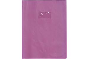 Calligraphe 72206AMZC Un Protège-Cahier Grain Cuir Violet - A4 21x29,7 cm - 22/100ème avec Porte-Étiquette - PVC Opaque