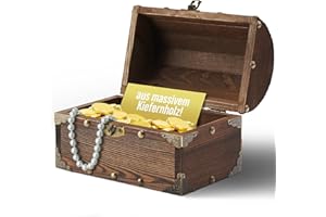 HF HEIMFREUDE YOUR NEXT SMART SOLUTION Schatzkiste “Jack“ 18x11x11cm aus massivem Kierfernholz als Geldgeschenk für Hochzeit oder Kommunion, Schmuckkästchen oder als Schatztruhe für eine Schatzsuche von Heimfreude