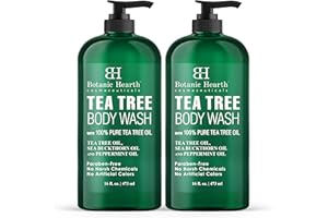 Botanic Hearth Teebaum Körperpflege-Set (Tea Tree Body Wash) | Gegen Juckreiz, Akne, Fußpilz, Ringwurm, Körpergeruch | Natürlich duftend | 2-teiliges Set für Haut & Füße