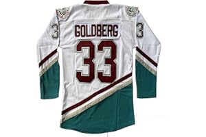 QCBW Herren Mighty Ducks 33 Greg Goldberg 96 Charlie Conway 99 Adam Banks genähte Eishockey-Trikots