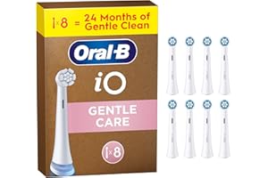 ‎ORAL-B Oral-B iO Gentle Care wymienne okrągłe końcówki szczoteczek, włókna pod kątem do lepszego usuwania płytki bakteryjnej, końcówka z miękkimi włóknami, odpowiednia do nadwrażliwych dziąseł,Oral-B iO